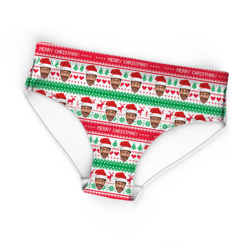 Ladies Custom Merry Christmas Bikini Underwear