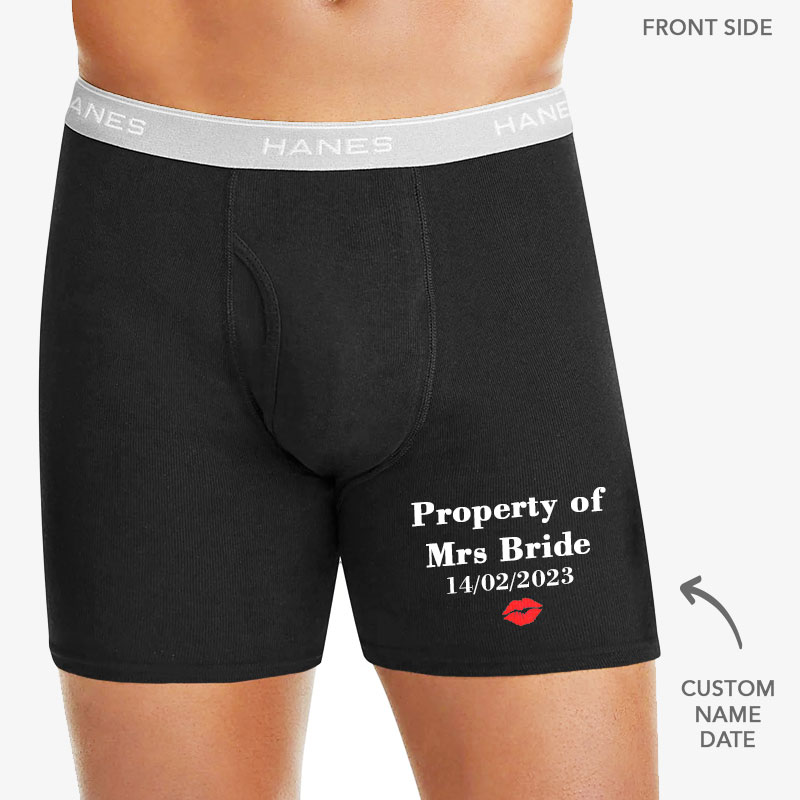 Personalised Mens Boxer Shorts property of UNDERWEAR VALENTINES DAY GIFT  PRESENT